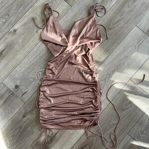 muave bodycon adjustable going out dress